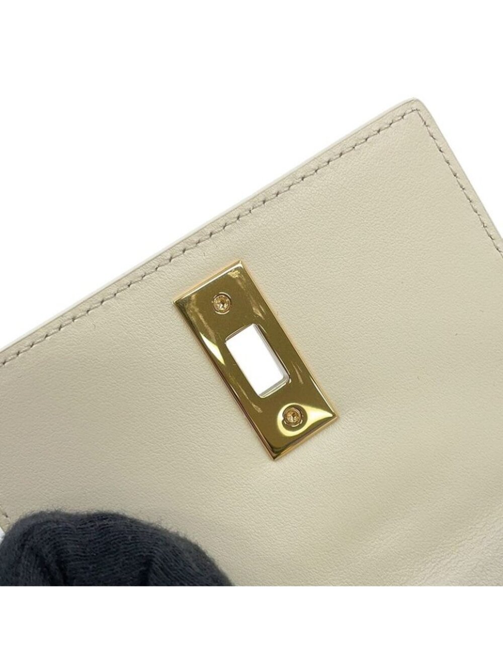 Celine Card Case with Flap Holder 16 Seeds Calf Leather White - Picture 6 of 9